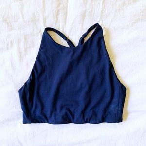 Girlfriend Collective Blue Topanga Halter Sports Bra Size S